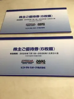 セントラルスポーツ 株主ご優待券 6枚綴×2冊のサムネイル
