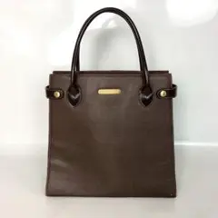 BURBERRY バーバリー ノバチェック レザー ハンドバッグ ブラウン