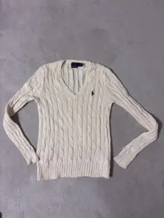Ralph Lauren ケーブルニットコットンセーター アイボリーSサイズ