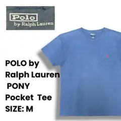 90s POLO ラルフローレン フェード ネイビー ブルー ポケット Tシャツのサムネイル
