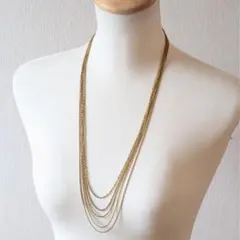 ♡USED♡ ゴールドカラー　多層チェーン ネックレス
