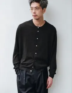W/Si/Ca 18G Crew Cardigan ASH BLACK サイズMのサムネイル