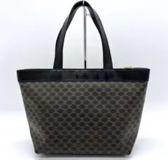 【CELINE】トートバッグ　ロゴ型押しマカダム柄　PVC ブラック　値下げ中