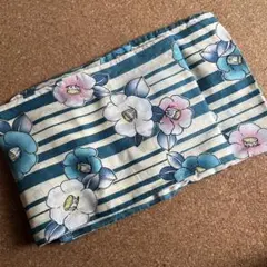 浴衣　ストライプ　花柄　個性的　綺麗　グリーン　ブルーグリーン