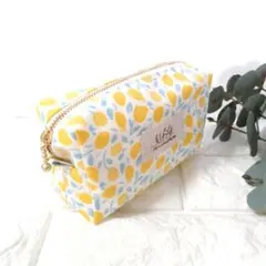 ラミネート 《 小さめ 》さわやか レモン の ボックスポーチ　＃n2135のサムネイル