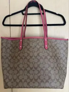 COACH リバーシブルトートバッグ ブラウン ピンク