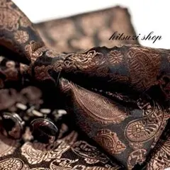 ★蝶ネクタイ　チーフ　カフス　ブラウン　茶色　結婚式披露宴タキシード 0g9z