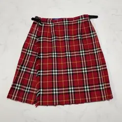 バーバリーブルーレーベル ノバチェック スカート プリーツ レッド 赤 S 2026年最新】BURBERRY BLUE LABEL カラー：レッド系 レディース ミニ丈