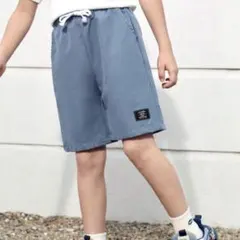 ハーフパンツ☆男の子　キッズ　150 カジュアルパンツ ブルー ウエストゴム付き