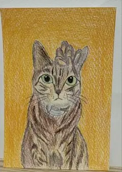 ボールペン画 サイベリアン001【ドローイング 原画 絵画 イラスト 猫の