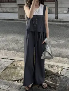 グレー サロペット レディース