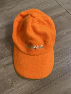 モンベル キッズ　キャップ　耳当てつき　フリース　オレンジ