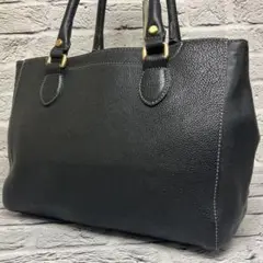 土屋鞄 トーンオイルヌメ レザー A4可 ２室 トートバッグ ゴールド金具 黒
