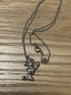 ミッキーマウス ネックレス シルバー　レトロ　ディズニー　ミッキー