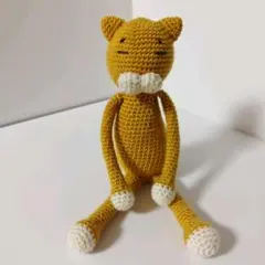 遊べるあみぐるみ ネコ【からし】 ハンドメイド