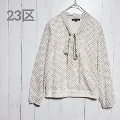 23区 ボウタイブラウス ドット シアー とろみ上品32のサムネイル
