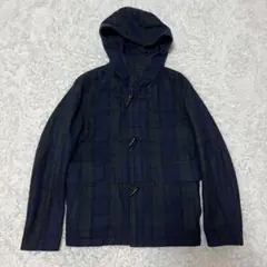 ビーミングバイビームス　beams Pコート　チェック　ネイビー　L