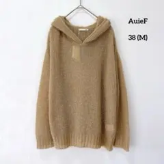タグ付★AuieF ラメ シャギー ニット パーカー 38 ベージュ