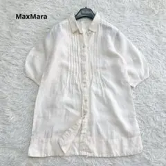 極美品 近年モデル】マックスマーラ リネン100%長袖シャツ ストライプ