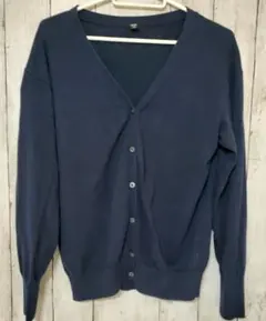 UNIQLO　UVカットコットンVネックカーディガン　紺色　Ｌ