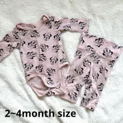 【即決大歓迎✨️】H&M ミニーマウスロンパース・レギンスセット 2-4M