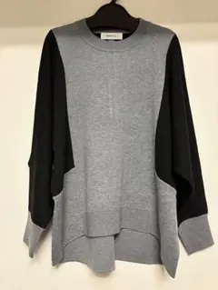 ヤマダヤ MEDOC ドルマンスリーブ配色ニット アッシュグレー新品