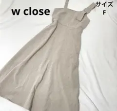 w closetライトベージュ　アシンメトリーノースリーブロングワンピース