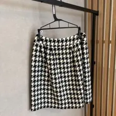 M'S GRACY タイトスカート 38 白黒チェック　クリーニング済のサムネイル