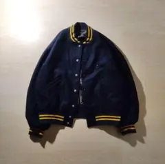 【希少】スタジャン ヘビーオンス メルトン 短丈 スタッズ 黒 黄色