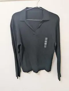 UNIQLO ウォッシャブルニット リブ ポロセーター M