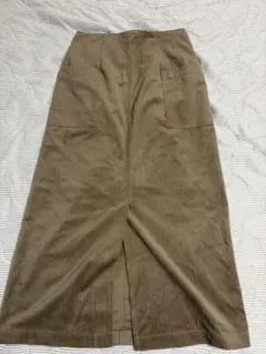 コーデュロイ ブラウン タイトスカート フリーサイズ