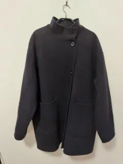 美品】ユナイテッドアローズ リバーシブルウールコート ネイビー