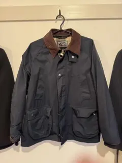 【美品】オイルドジャケット Lサイズ ネイビー 襟コーデュロイ ワークジャケット