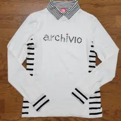 アルチビオ　微起毛　ハイネック　オフホワイト&ブラック　38