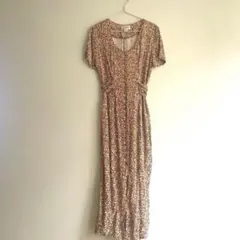 【ヴィンテージ 】ロングワンピース　海外古着　ボタニカル　ハワイ M相当