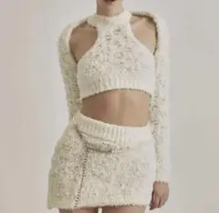 threetimes Hairy net bolero