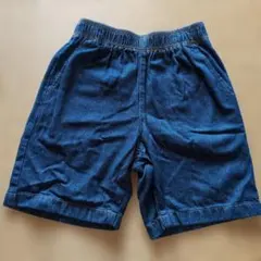 GU　デニム調 ハーフパンツ ウエストゴム 　150