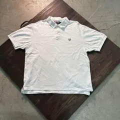 7TSM1【CHAPS】刺繍入り　半袖　ポロシャツ　ワイト　古着used