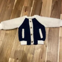 ネイビーホワイト　ボアジャケット80