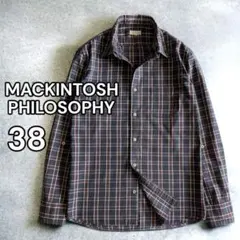 マッキントッシュフィロソフィー ２WAYチェック柄クレリックシャツ 38 美品 クレリックカラーベーシックシャツ(トップス)｜MACKINTOSH