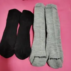 匿名配送　中古レディース　着圧ソックス 　グレー　くるぶし丈くつ下黒　　まとめ