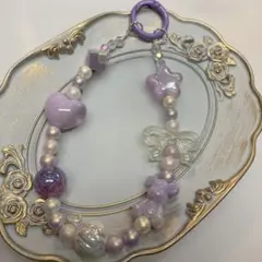 ビーズ　スマホストラップ 携帯ストラップ