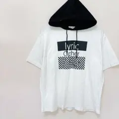 【ザショップティーケー】フード付きグラフィックプリントTシャツL　コットン100のサムネイル