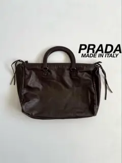 Archive》PRADA 2000FW Leather BowlingBag - メルカリ