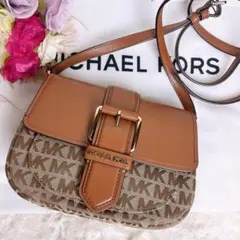極美品☆MICHAEL KORS マイケルコース ショルダーバッグ ブラウンMK