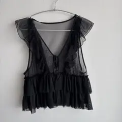【美品】JEANASIS チュール フリル ベスト