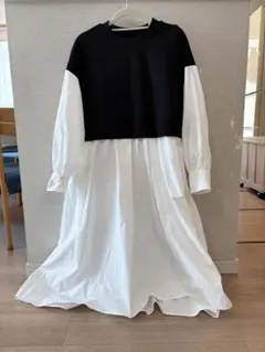 【美品】アナナ anana ドッキングニットベスト シャツワンピース