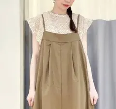 美品　SM2 サマンサモスモス　シャーリングブラウス ドット フリル袖　半袖