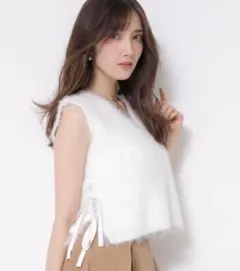 アプワイザーリッシェ　2WAYサイドリボンふわもこニット