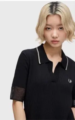 FRED PERRY SHEER TRIM KNITTED DRESS